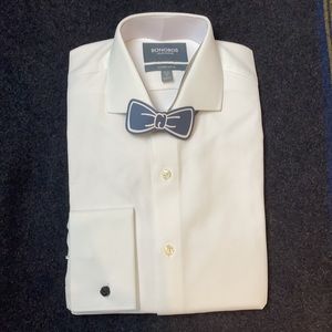 NWT Bonobos Premium Tailored Slim Fit Tuxedo Shirt White Pique Size 14.5 32